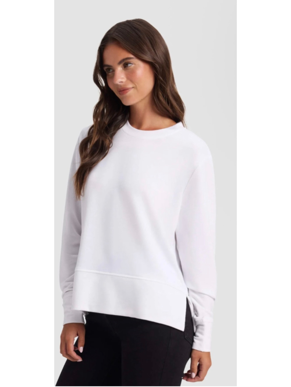 Cozy Earth StudioLite Crewneck L White New Quiet Luxury French Terry
